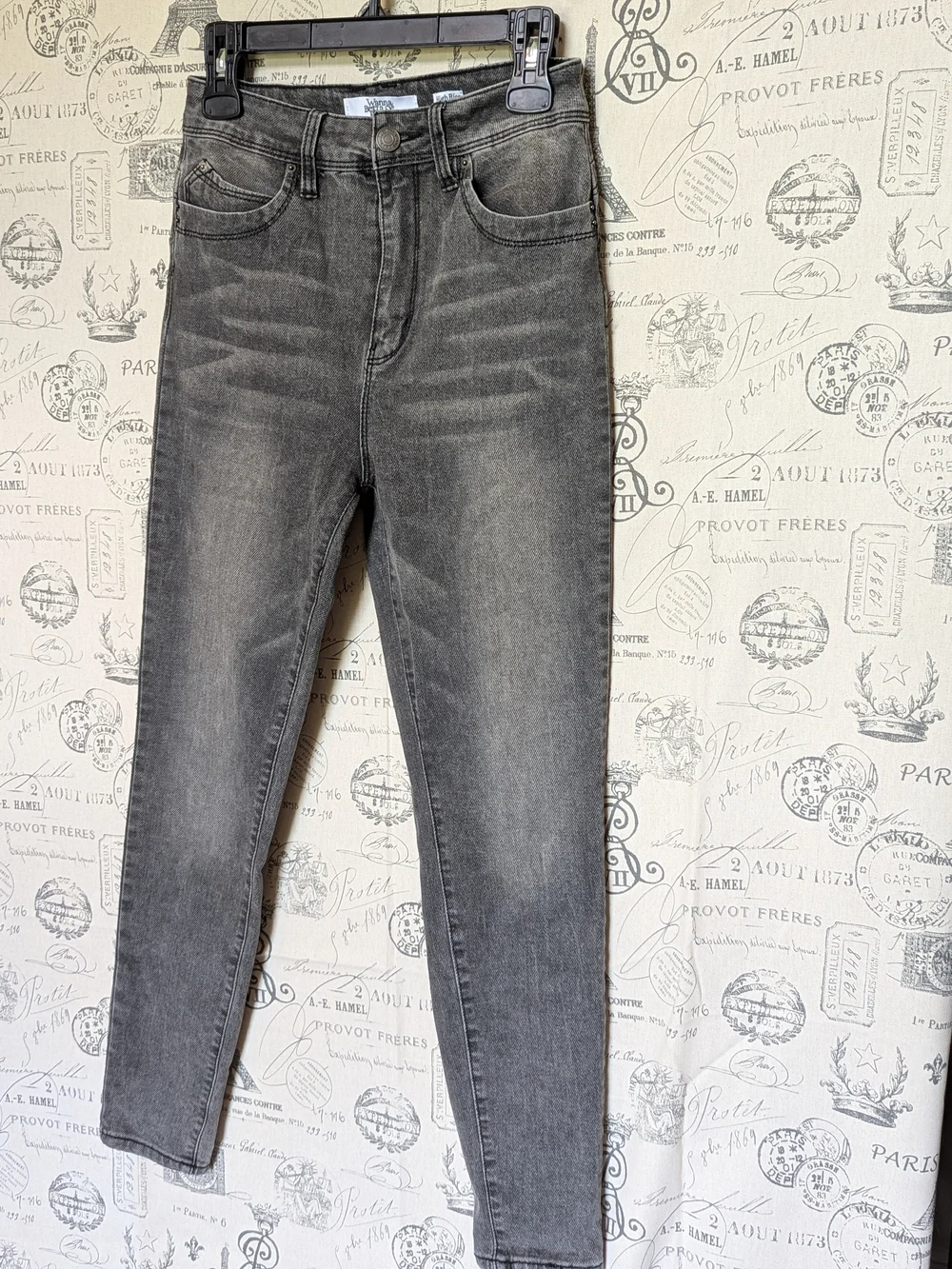 Charcoal Gray Vintage Wash High-Rise Skinny Jeans 30 X 38